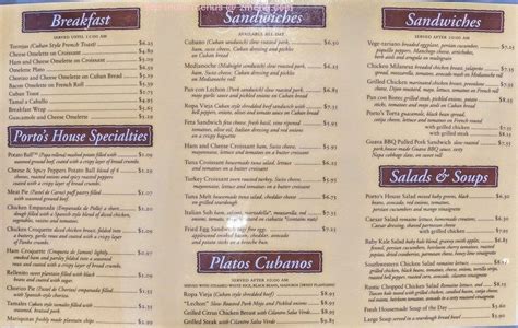 Menu Porto .